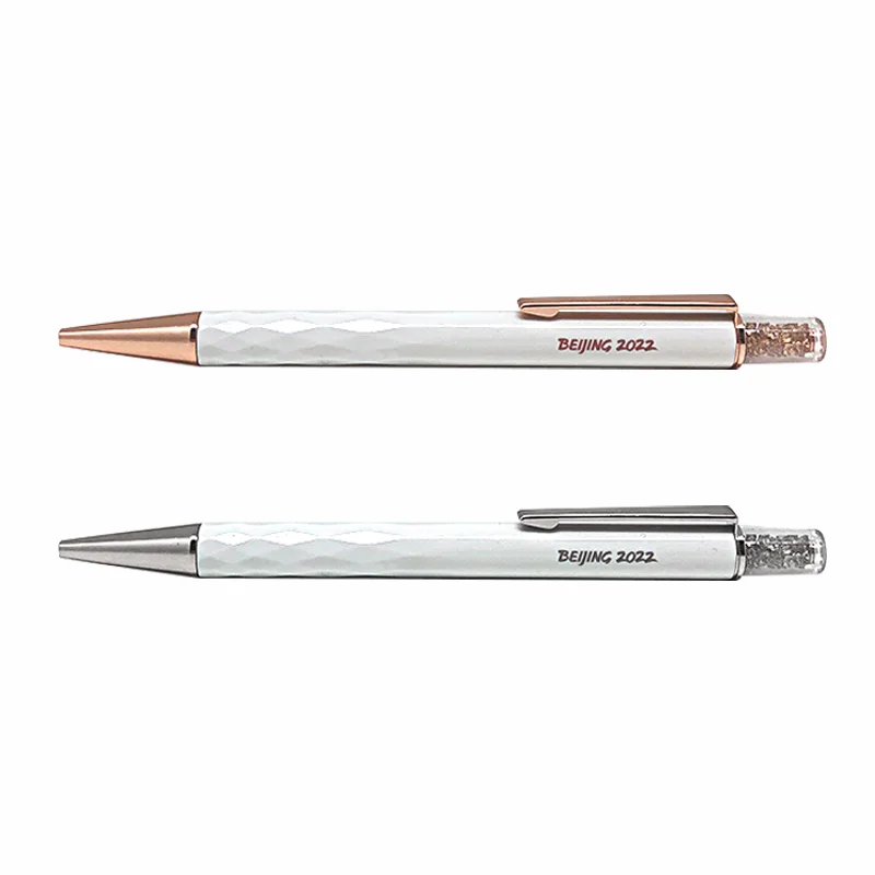 

BEIJING 2022 Ice Cube Metal Signature Pen Press Gel Pen 0.5mm High-end Business Office 1PCS