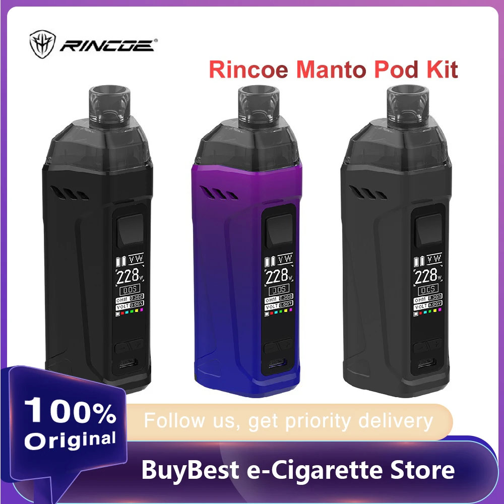 Оригинальный комплект Rincoe Manto Max 228 Вт с тройной системой Pod двумя аккумуляторами