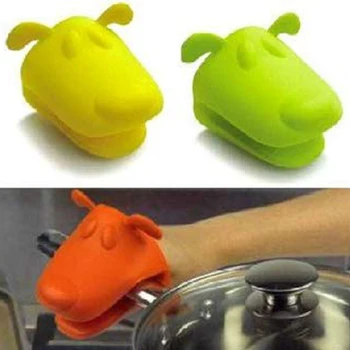 

Pink Insulation Non Stick Anti-slip Pot Holder Clip Cooking Baking Oven Mitts Kitchen Silicone Heat Resistant Gloves Clips