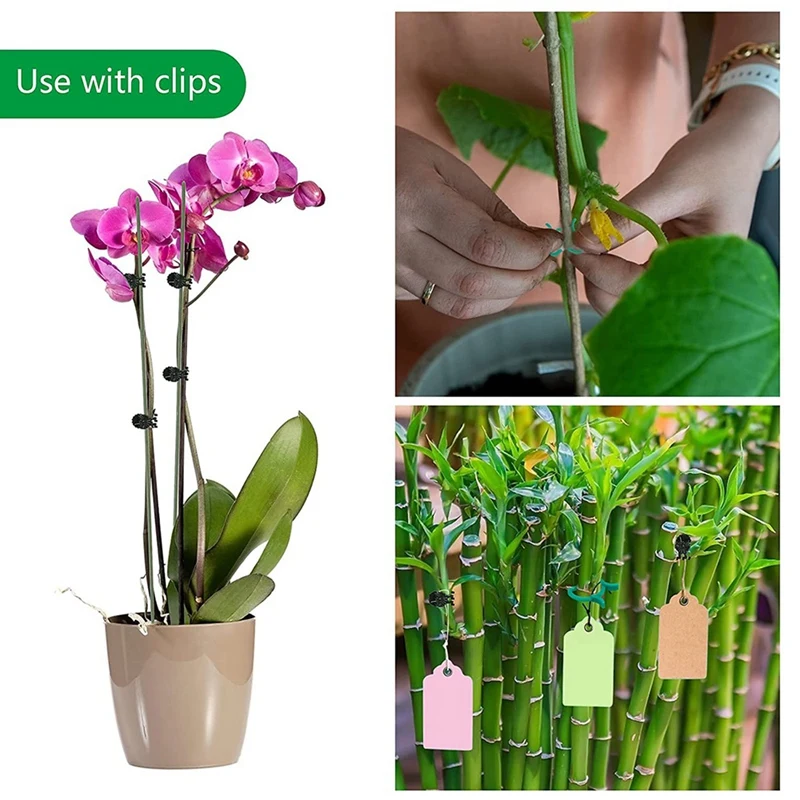 150Pcs Plant Supports Set with 50 Plant Support Sticks Stakes 50 Plant Support Clips and 50 Orchid Clips