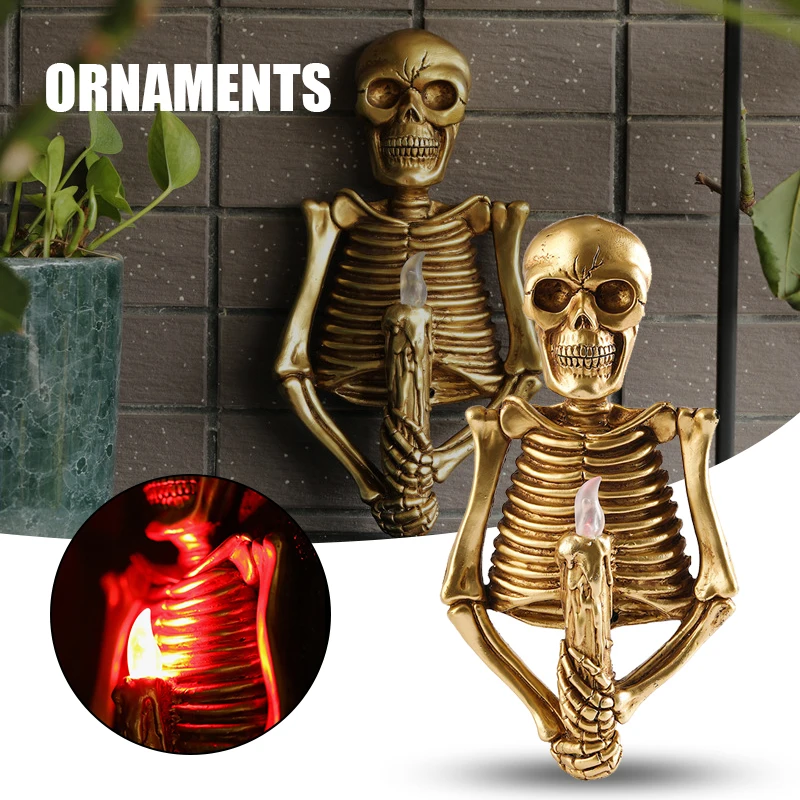 Terror Skull LED Table Lamp Wall-Mounted Flame Red Night Light for Secret Room Bar Bedroom Home Halloween Gifts | Дом и сад