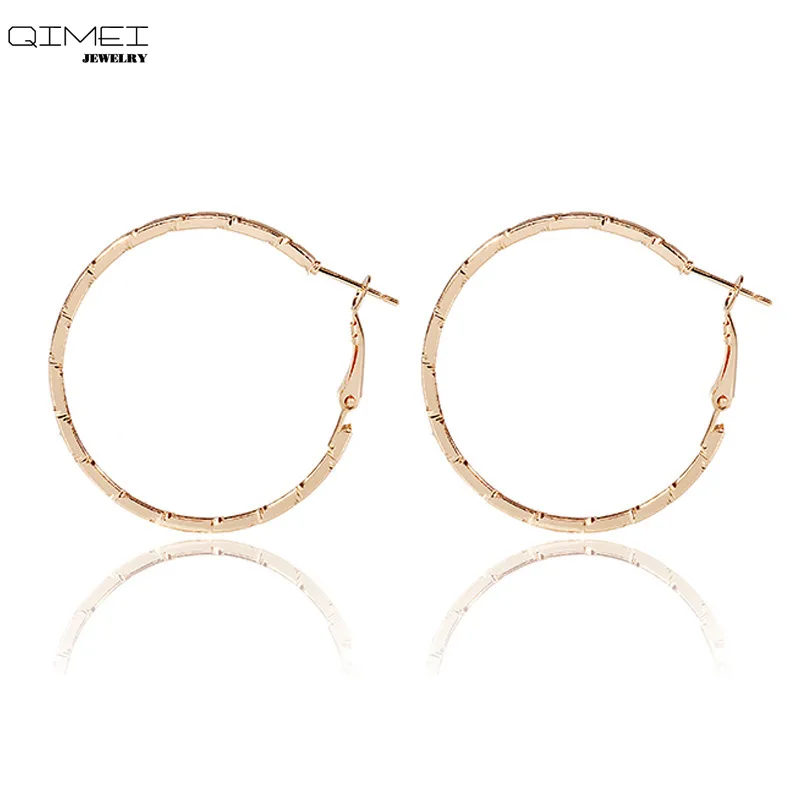 

FN Gold Big Hoop Earring Vintage stainless steel metal round circle Hoop Earrings for Women brincos pendientes Hot Sale Jewelry
