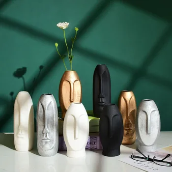 

Creative Nordic Human Face Vases Flower Vase Living Room Display Crafts Home Decoration Ornaments Flower Arrangement Furnishings