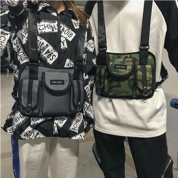 

2018 Hot Kanye Chest Rig Hip Hop Streetwear Functional package Military Tactical Chest Bag Cross Waist Soulder Bag Kanye West