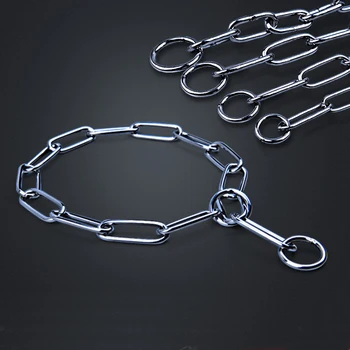

4Size High Quality Silver Stainless Steel P Chain Snake Chain Dog Harness Twisted Necklace Pet Training Choker Collars Dog Leash