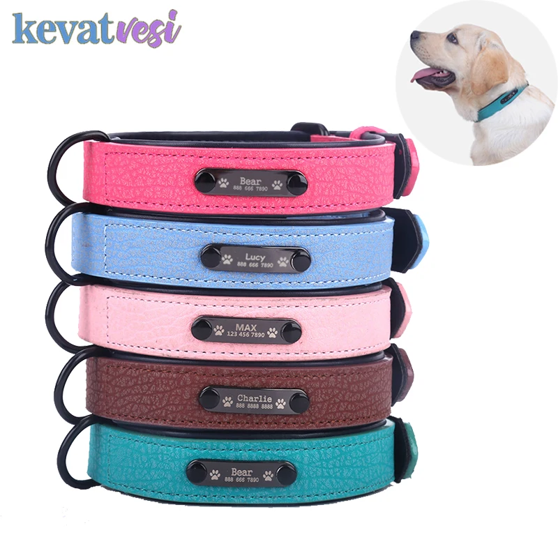 

S-XXL Adjustable Pet Dog Collar Personalized Pet Name Id Collars Customized for Small Medium Large Dogs Bulldog Pug Pet Supplies