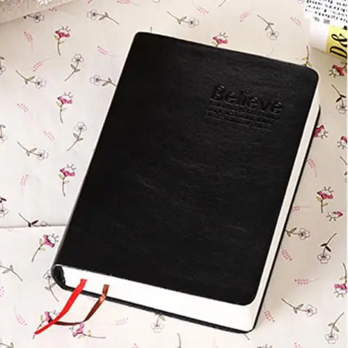 Vintage Agenda Planner Thick Paper Notebook Blank Page Diary Journal Stationery - Цвет: Black White