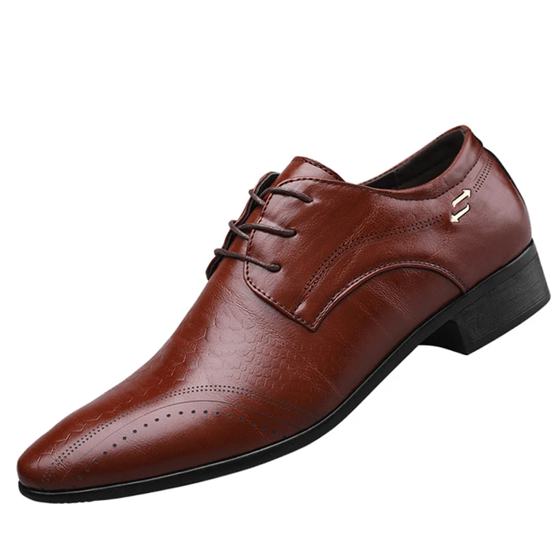 Summer Men's Formal Dress Shoes Lace-Up Male Wedding Shoes Luxury Classic Leather Men Breathable Oxfords Shoes Dropping Shipping