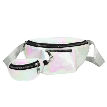 

2PCs Fashion Women Solid Color Zipper Shoulder Bag Chest Bag Waist Bag Phone Bag Brand Unisex Large Capacity Waist Bag For Wome