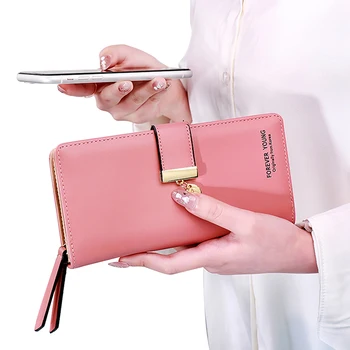

Women Long Wallet PU Leather Multi Layer Zipper Organizer Wallets Ladies Clutch ID Credit Cards Coin Purse Phone Storage Bag