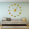 Aquatic Animals Wall Art 3D Mirror Stickers DIY Giant Wall Clock Undersea Kid Room Nursery Wall Decor Sea Life Frameless Watch 6