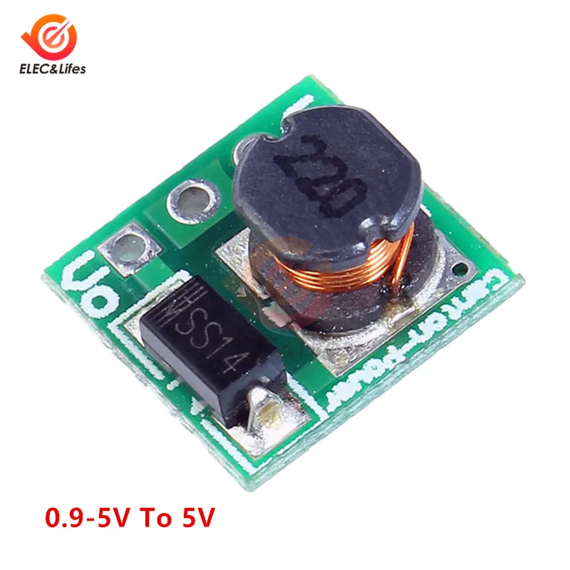 0.9-5V to 5V green 0,9-5 в до 5 В DC-DC Повышающий Модуль питания Преобразователь напряжения 1,5 в 1,8 в 2,5 в 3 в 3,3 В 3,7 в 4,2 в 5 В - Цвет: 0.9-5V to 5V green
