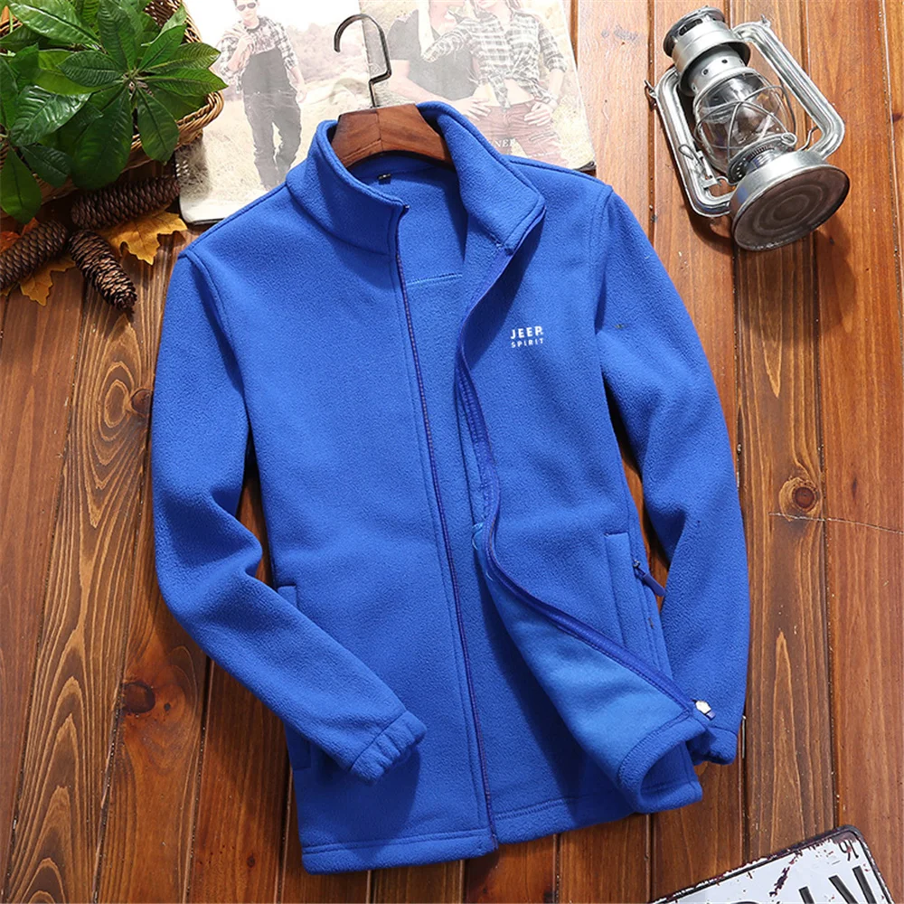 WWKK Mountainskin Men's Women Winter Softshell Fleece Jackets Outdoor Sport Warm Coats Hiking Skiing Trekking Male Female Jacket - Color: Color Blue(Men)