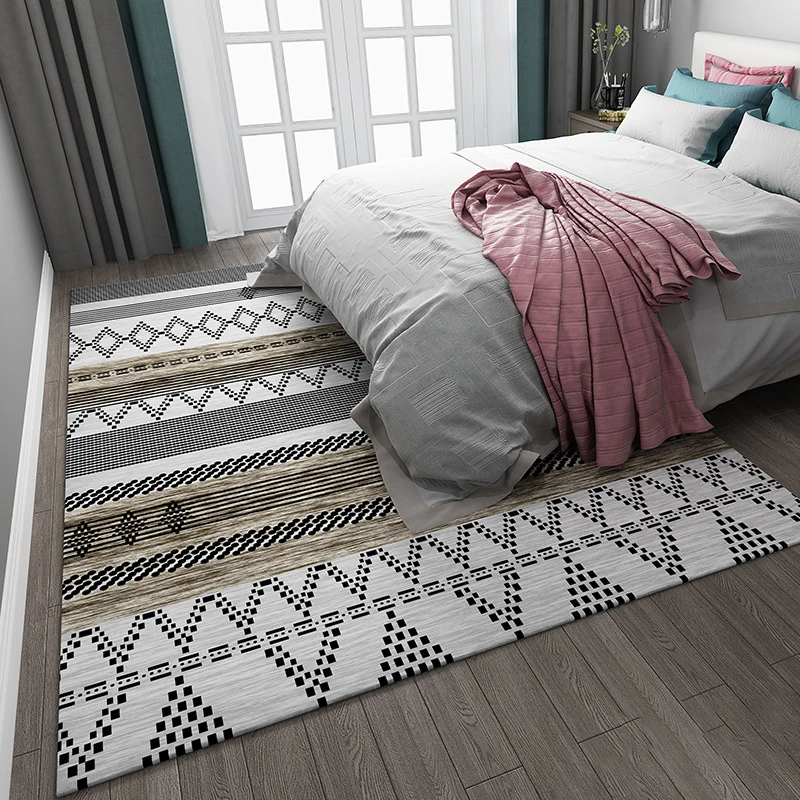 A Nordic Carpet Living Room Modern Simple Bedroom Sofa Bedside Mat Moroccan Wind Carpets for Living Room Bathroom Rugs Area Rugs - Цвет: A