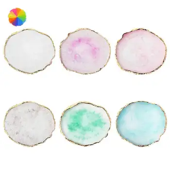 

1 Pcs Round Resin Stone Color Painting Palette Holder False Nail Tips Display Board Practice Nail Art Tools Manicure Accessories