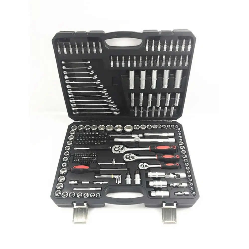 

(Ship From FR) 216 Pcs/Set Ratchet Tool Box Universal Ratchet Nut Socket Wrench Set Car Repair Tools Professional Hand Tool Set