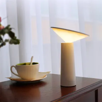 

Modern Eye Care Desk Lamp USB Rechargeable Student Learning Reading Light Touch-Type 3 Light Modes Dimmable Table Lamp White
