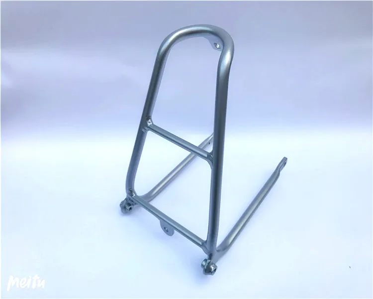 Велосипедные стойки для Brompton, складная велосипедная задняя стойка из алюминиевого сплава, легкая стойка с колесом, велосипедные аксессуары - Цвет: Silver