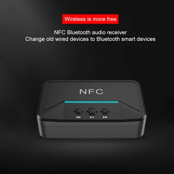 

Wireless Bluetooth 5.0 Receiver NFC AUX3.5mm Jack Aux Stereo Audio Adapter Support Auto Turn ON/OFF Bluetooth Receiver