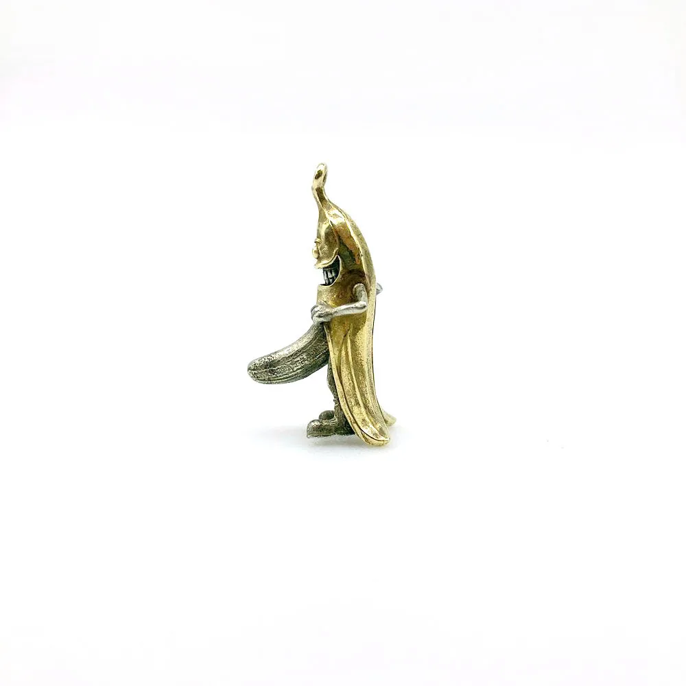 EDC Brass Key Ring Little Funny Banana Man Keychain Outdoor Tool Accessories DIY Pendant