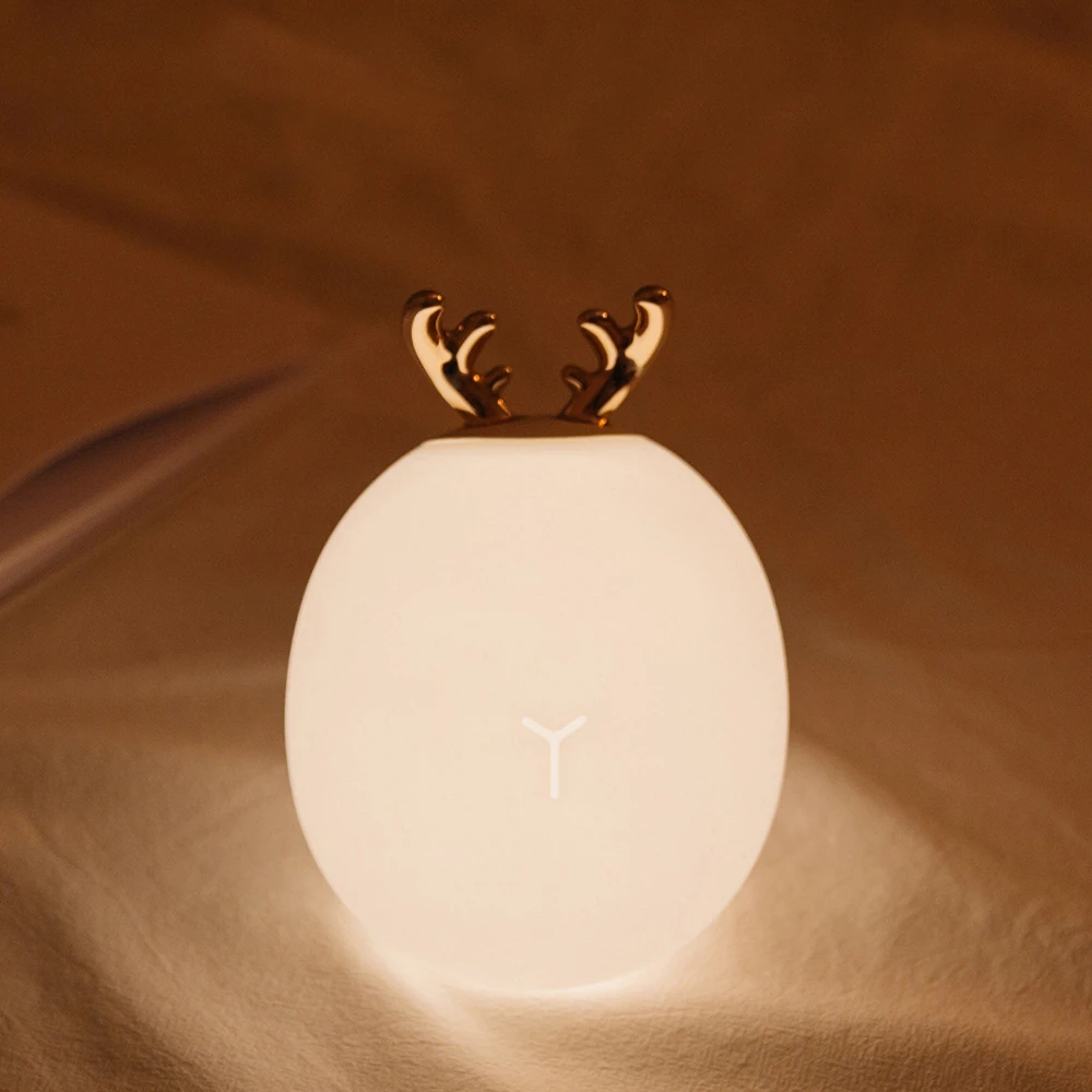 

LED Rabbit Silicone Light USB Touch Pat Light Cartoon Atmosphere Deer Light Cute Rabbit for Baby Children's Room Night Light