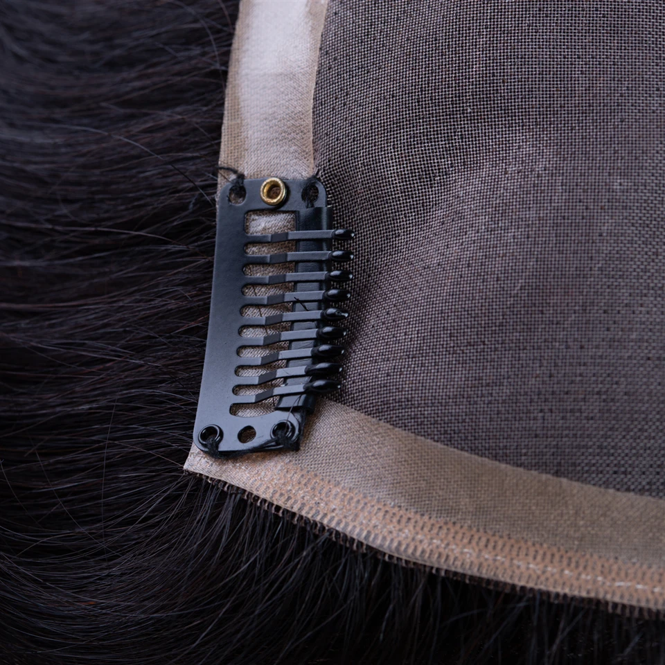 15x16,16x18 Human Hair Topper Wig For Women 8?-14?Straight mono+pu Base With Clips In Hair Toupee Remy Hairpiece