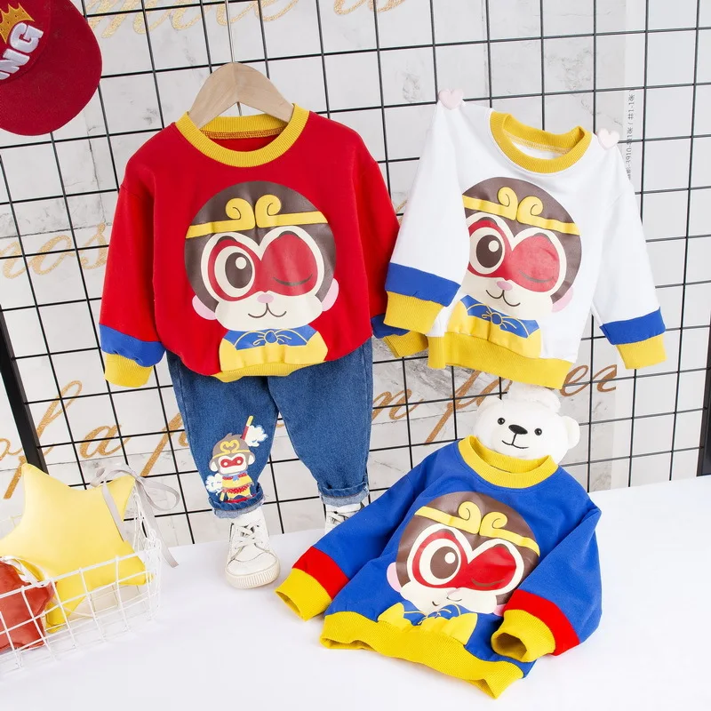 

2020 Spring And Autumn Children Baby Cartoon Cartoon Characters Goku Long Sleeve Two-Piece Set CHILDREN'S Sweater