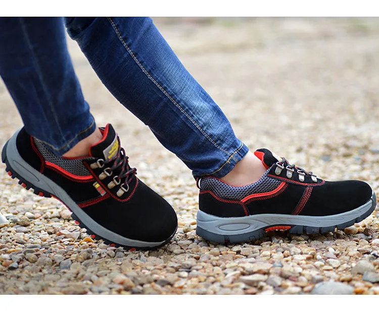 Men Work Safety Boots Steel Toe Shoes Breathable Work Safety Boot Protective Puncture Proof Work Shoes For Men Casual Sneakers