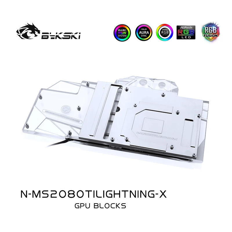 Bykski N MS2080TILIGHTNING X полное покрытие видеокарты блок водяного охлаждения для MSI RTX2080Ti