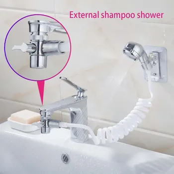 

Telescopic Pull-out Basin Faucet Pressurized Faucet Shower Set Shampoo Shower Installation Kitchen Sink Cleaner Quick Switch