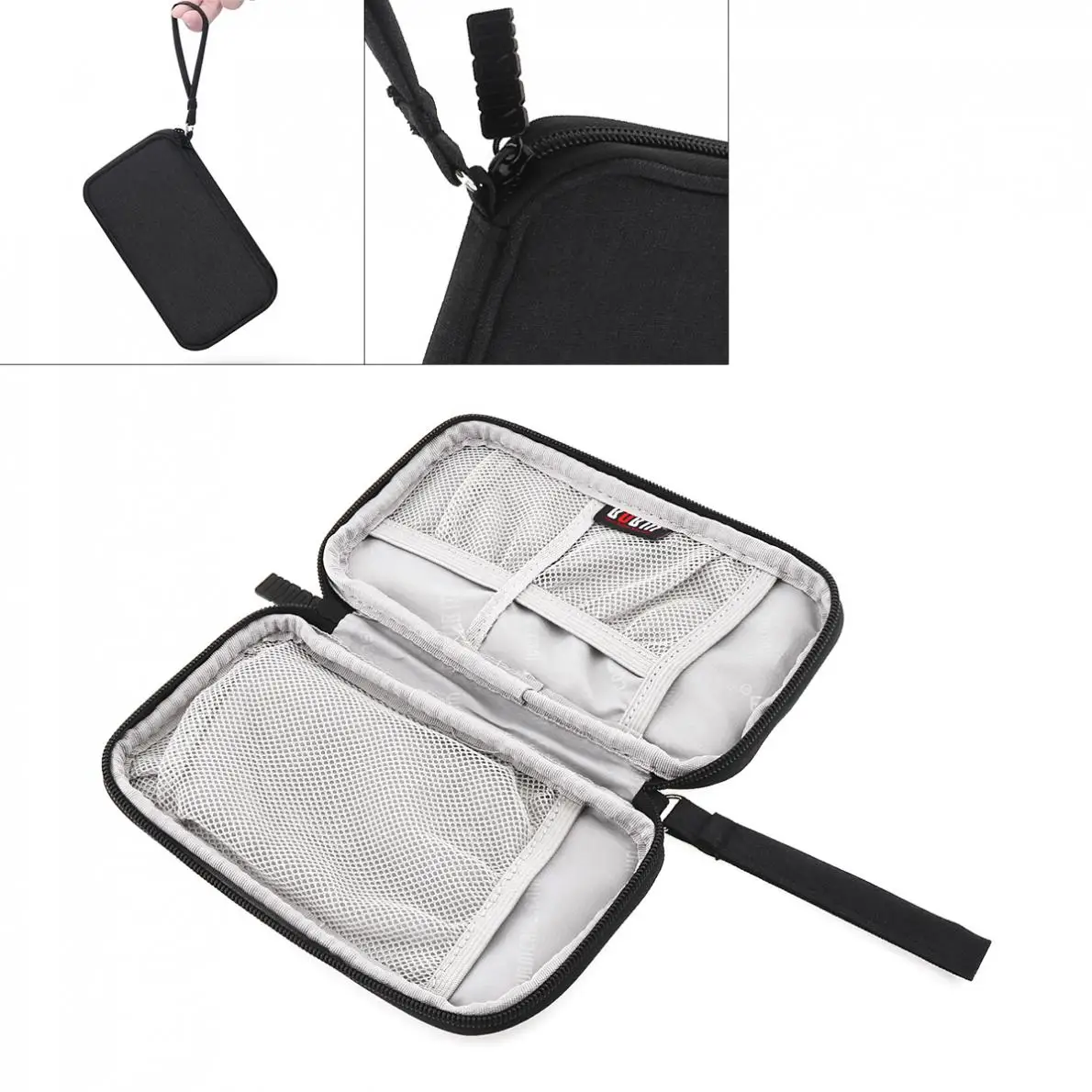 

Portable Shockproof Black Powerbank Storage Bag Digital Cable Storage Bag External Hard Drive Disk Protector Cover