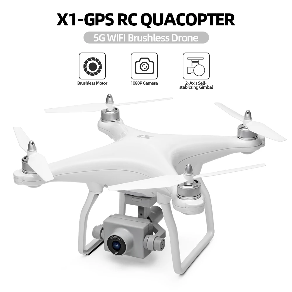 Wltoys X1 Gps Fpv Quadcopter With 5g Wifi 1080p Hd Camera Brushless Drone Gesture Control Distance 500m Profissional | Игрушки и хобби