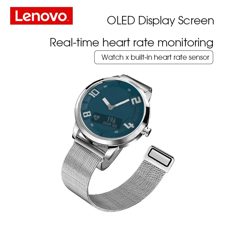 Lenovo Smart Watch Heart Rate Blood Pressure Watch Bluetooth 5.0 OLED Sapphire Mirror Sports Smartw - 32969019547