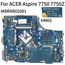 KoCoQin материнская плата для ноутбука ACER Aspire 7750 7750Z HM65 Материнская плата P7YE0 LA-6911P MBRN802001 MB. RN802.001