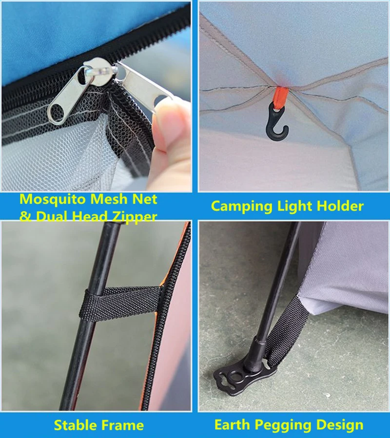 Upgraded 3-5-7 Person Quick Open Mongolian Tent Double Layer Waterproof Hexagonal Yurt Automatic Camping Tent for Outdoor Hiking (2)