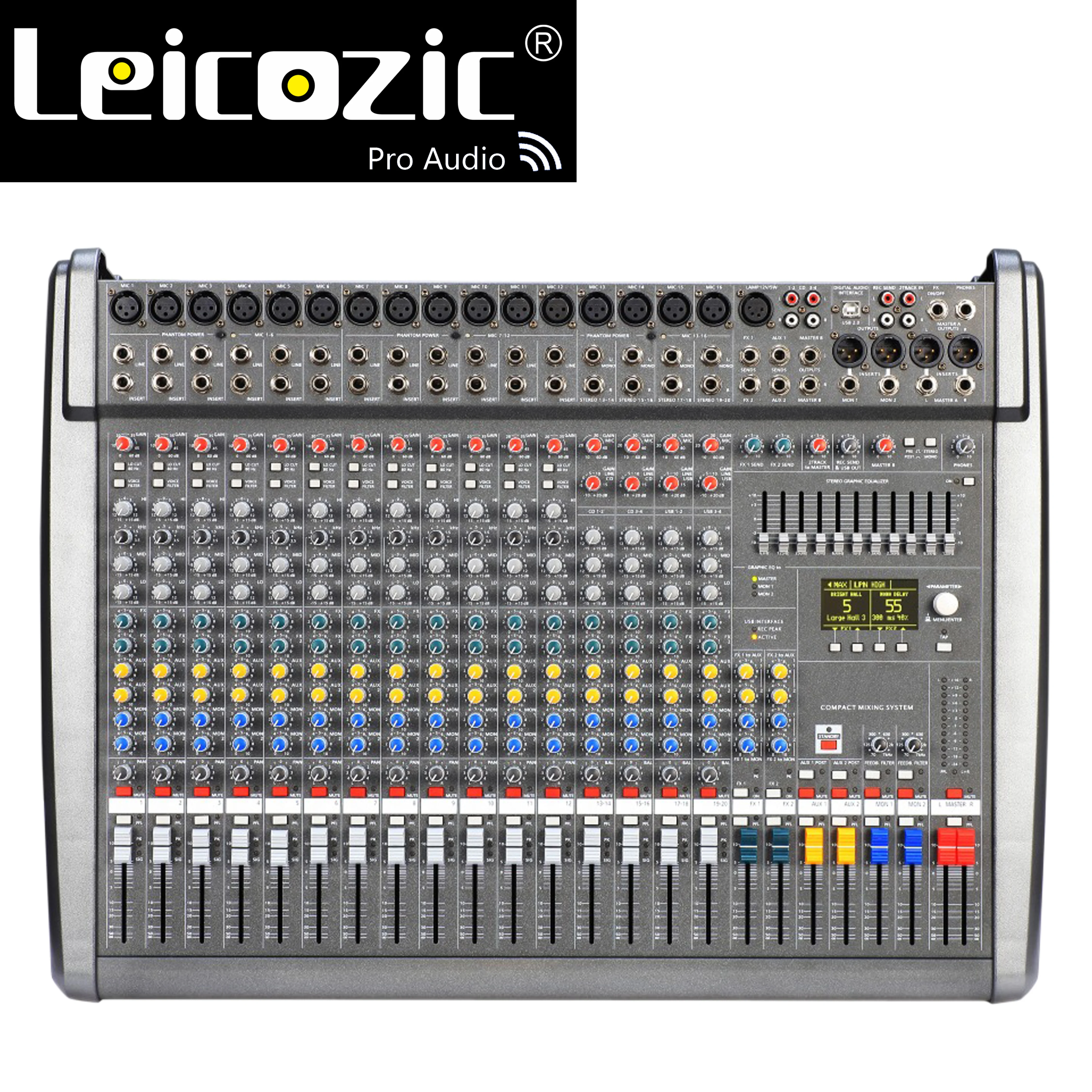 US $399.00 Leicozic CMS16003 Audio Mixer Console Professional 16 Channel Compact Mixing Desk System For Stage Church Studio Mesa De Som