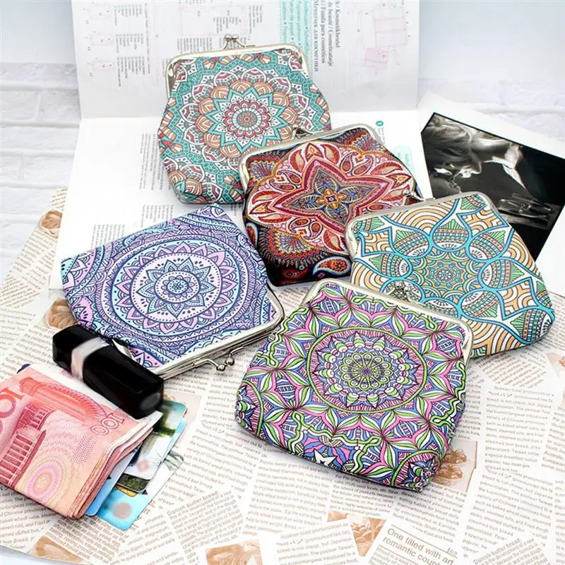 Boho для женщин кошелек мелочи из искусственной кожи бумажник с застежкой-молнией