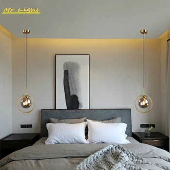 

Modern Glass LED Pendant Lights Living Room Bedroom Bedside Luxury Pendant Lamp Kitchen Hanging Lamps Home Decor Light Fixtures
