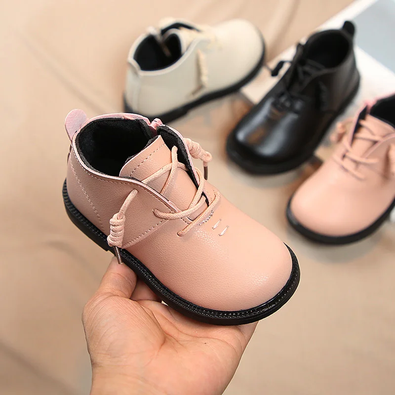 

2019 Autumn New Baby Girl Martin Boots Girls Single Boots Catamite Short Boots Soft Bottom Baby Small Boots Princess PU Boots