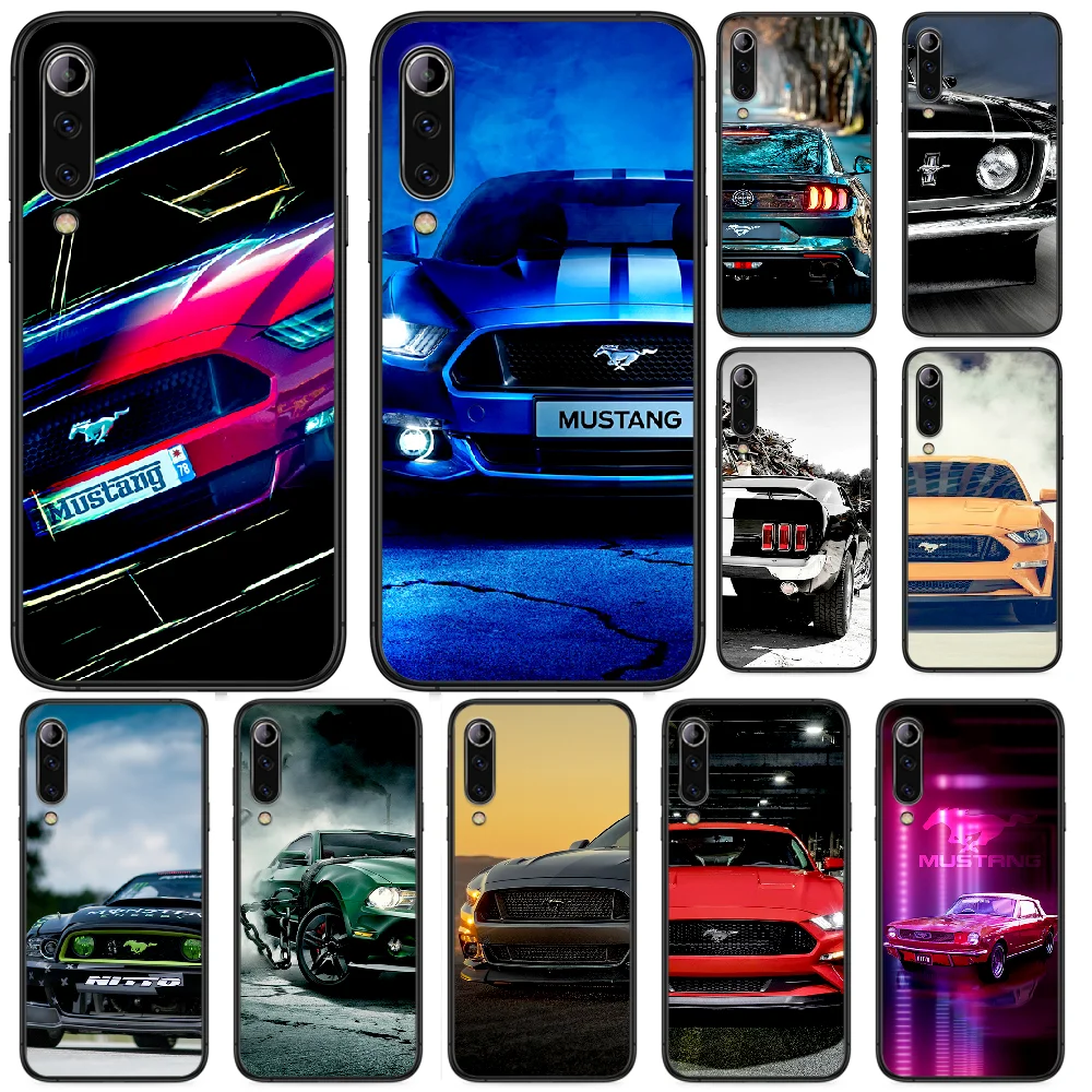 

Mustang Supercar Luxury Car Phone case For Xiaomi Mi note 10 A3 9 MAX 3 A2 8 9 Lite Pro ultra black shell silicone funda fashion