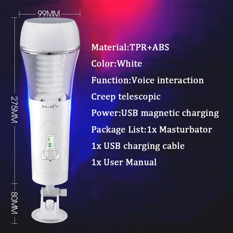  Intelligent LED Digital Display Male Masturbator Automatic Telescopic Sucking Voice Interaction Sex - 4000150315026