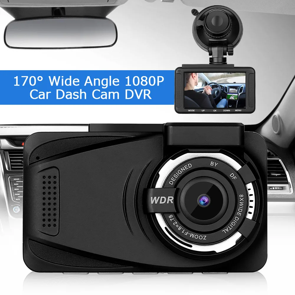 Blueskysea H191 Автомобильный видеорегистратор для автомобиля FHD 1080P Автомобильный видеорегистратор 3," 170 ° широкоугольный FHD 1080P 30FPS мониторинг парковки ночного видения