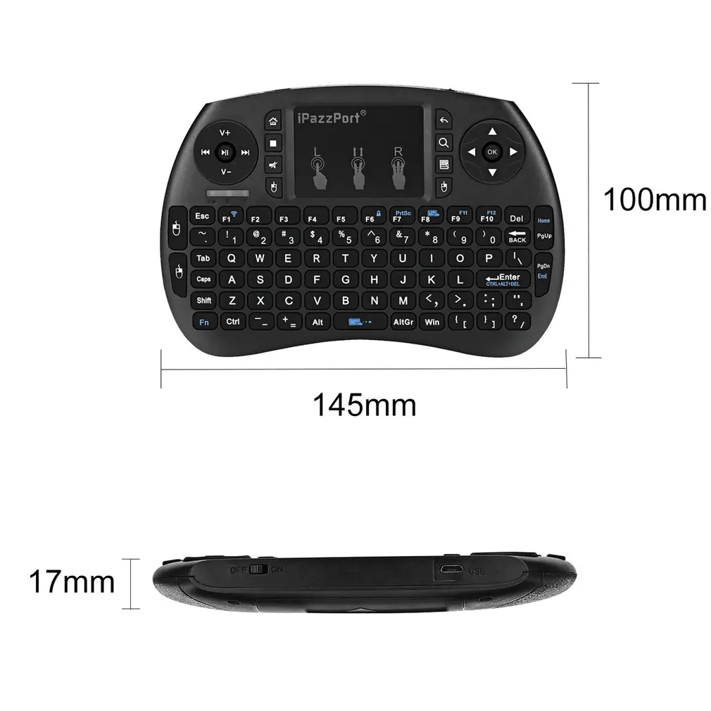 2,4G мини беспроводная Bluetooth клавиатура тачпад мышь комбо ручной пульт для мультимедиа управления для смарт-ТВ на андроид приставка