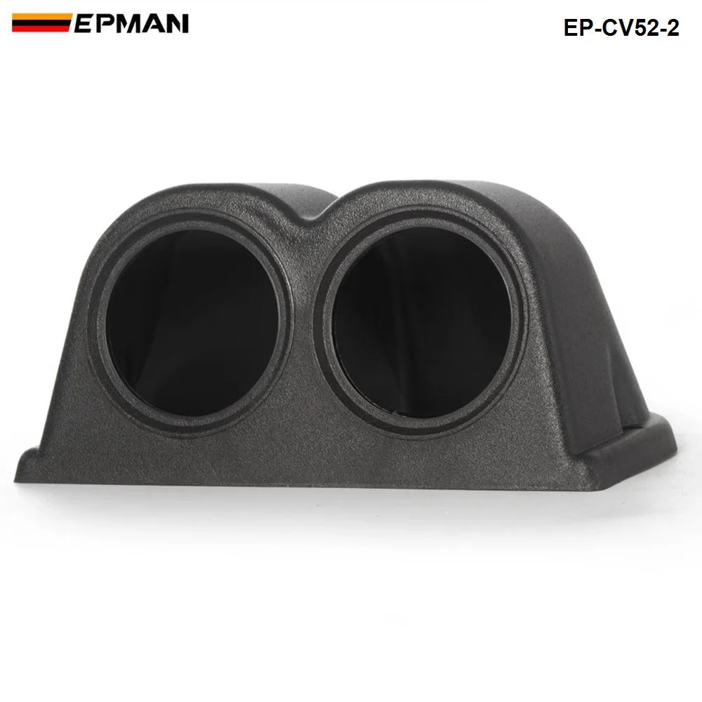 Black 2" 52mm UNIVERSAL 2 DUAL HOLE DASH GAUGE METER POD MOUNT HOLDER ABS For BMW MINI Cooper S JCW W11 1.6 R52 EP-CV52-2
