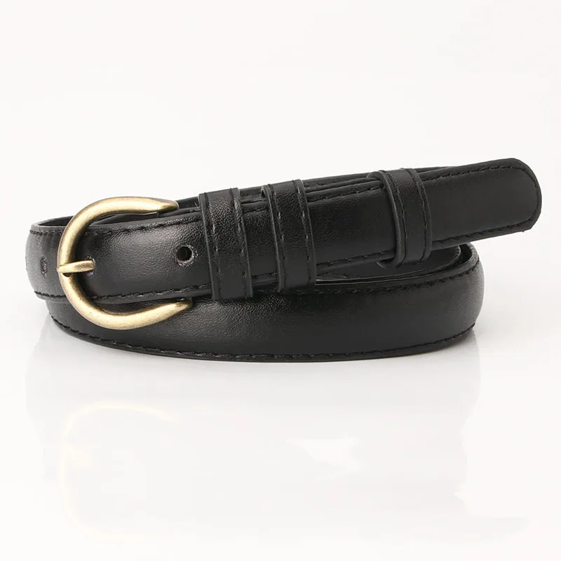 

2019 Hot Fashion Women Belts Leather Metal Pin Buckle Waist Belt Vintage Gold Buckle Waistband Female Black Jeans Luxury Straps