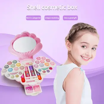 

Shell Makeup Box Set Washable Real Children's Makeup Set With Safe And Non-toxic Makeup Toys Princess Gift