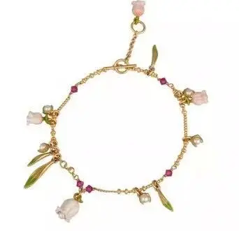 

High-End Enamel Linglan Flower Bracelets French Romantic INS Commuting Bracelet