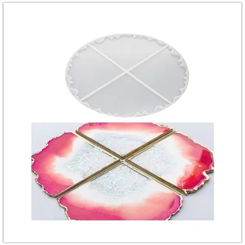 

Mirror round coaster mould DIY Handmade Irregular Coaster Crystal Epoxy Mould High Mirror UV Resin Molds