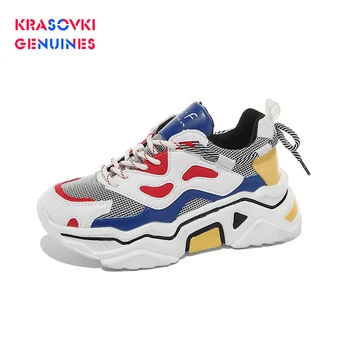 

Krasovki Genuine Women Sneakers Shoes Women Chunky Sneakers Tenis Feminino New Shoes Woman 2019 Sneakers Designer Shoes