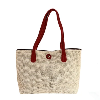 

Women's Handbag Fashion Beach Straw Bag Minimalist Shoulder Bag Large Capacity Soft Casual Summer Beach Straw Tote